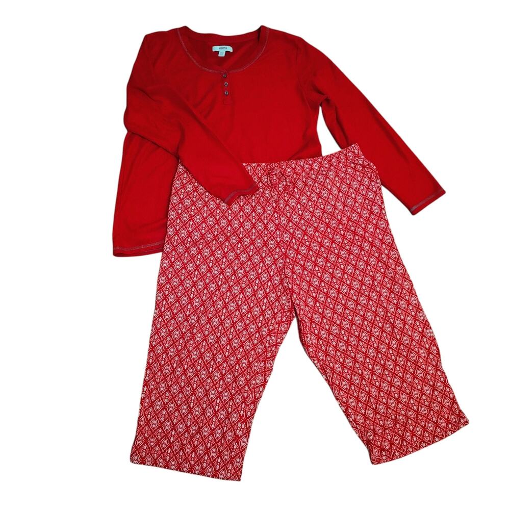 Sonoma & Liz Claiborne XXL Women’s Red 2-Piece Sleep Set Top & Capri Pants